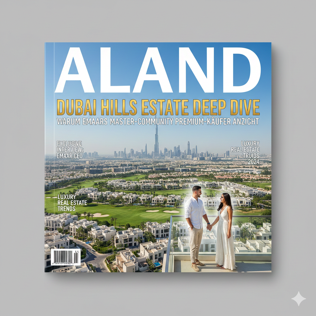 Dubai Hills Estate Golfplatz und Luxusvillen Luftansicht